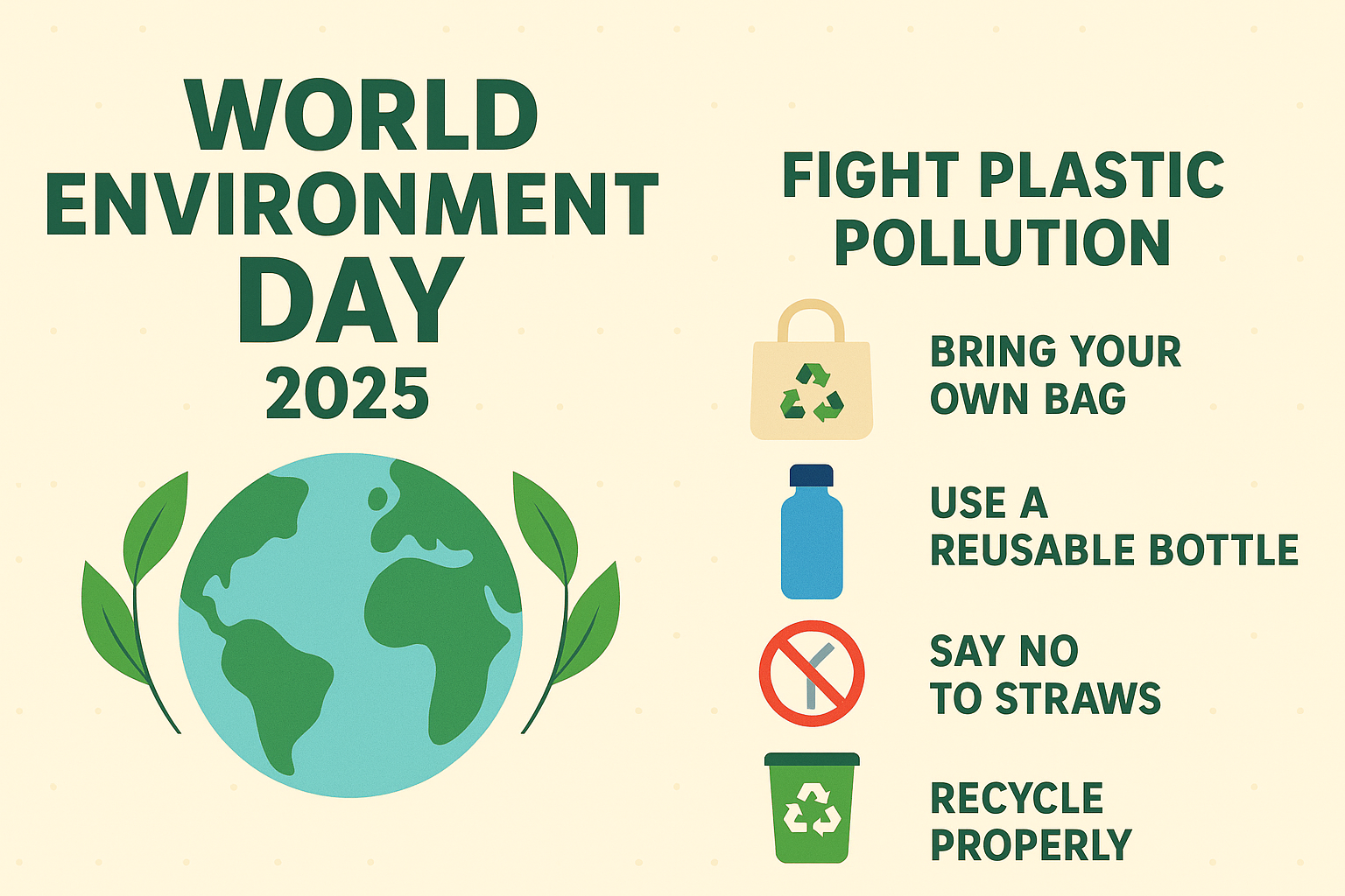 World Environment Day 2025 is the most important global event for raising environmental awareness. Celebrated on June 5, this year’s edition urges individuals, governments, and organizations to take action against plastic pollution—one of the planet's greatest challenges today.