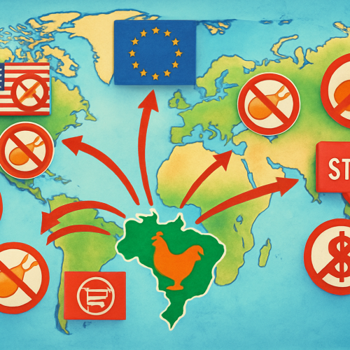 Brazilian poultry imports suspended by China.